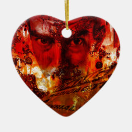 Rode Gezicht Graffiti Keramisch Ornament
