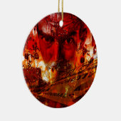 Rode Gezicht Graffiti Keramisch Ornament (Rechts)