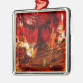 Rode Gezicht Graffiti Metalen Ornament (Links)