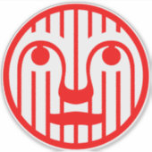 Rode Gezicht Modern 4Matt Sticker (Voorkant)