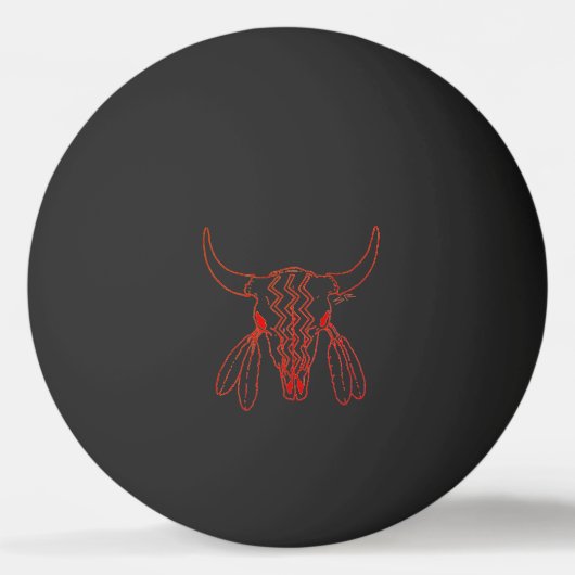 Rode Ghost Dance Buffalo 1 ster blk pingpongbal (Voorkant)