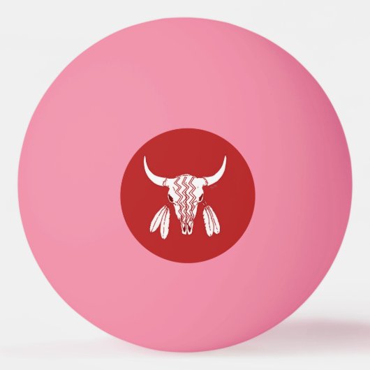 Rode Ghost Dance Buffalo 1 ster gloeien pingpongba Pingpongbal (Voorkant)