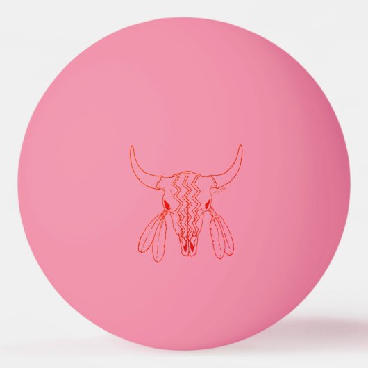 Rode Ghost Dance Buffalo 1 ster gloeien pingpongba Pingpongbal (Voorkant)