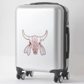 Rode Ghost Dance Buffalo rode lijn contour sticker (Koffer)