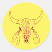 Rode ghost Dance Buffalo rode lijn ronde ylsticker Sticker (Voorkant)