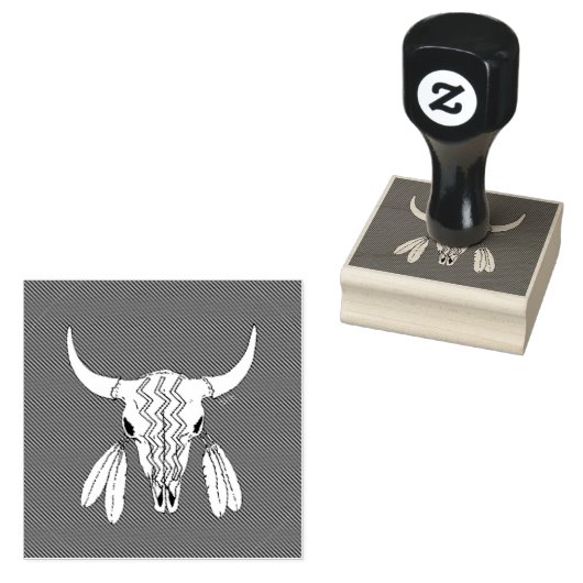 Rode Ghost Dance Buffalo rubberstempel (Gestempeld)