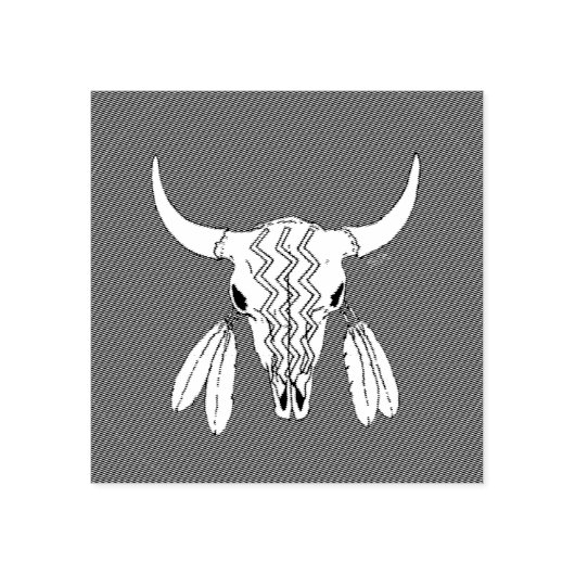 Rode Ghost Dance Buffalo rubberstempel (Afrduk)