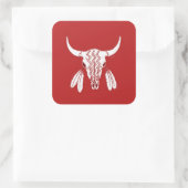 Rode Ghost Dance Buffalo vierkant grote stickers (Tas)