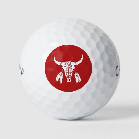 Rode Ghost Dance Buffalo Warbird-golfballen Golfballen (Voorkant)