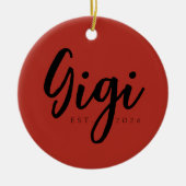 Rode Gigi Oprichtingsjaar Kado Ornament Ontwerp (Voorkant)
