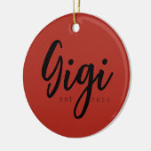 Rode Gigi Oprichtingsjaar Kado Ornament Ontwerp (Links)