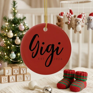 Rode Gigi Oprichtingsjaar Kado Ornament Ontwerp