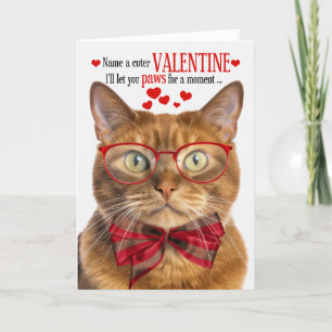 Rode Ginger Cat Valentijn met katachtige Humor Feestdagen Kaart