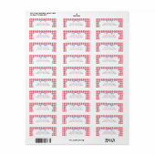 Rode Gingham All American Retouradres Etiket (Full Sheet)