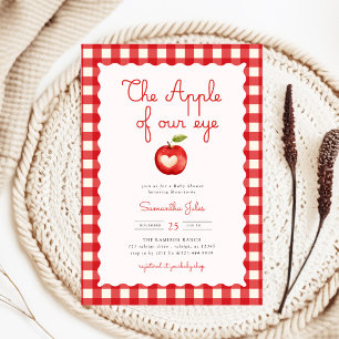 Rode Gingham Apple of Our Eye Baby Shower Kaart