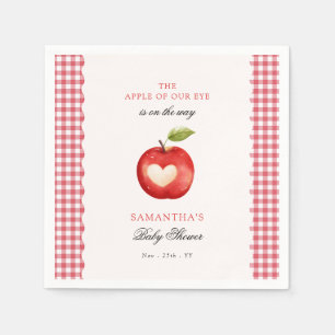 Rode Gingham Apple of Our Eye Baby Shower Servet