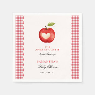 Rode Gingham Apple of Our Eye Baby Shower Servet