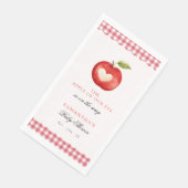 Rode Gingham Apple of Our Eye Baby Shower Servet (Hoek)