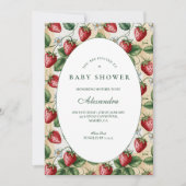 Rode Gingham-babyshower met bessen Kaart (Voorkant)