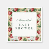 Rode Gingham-babyshower met bessen Servet (Voorkant)