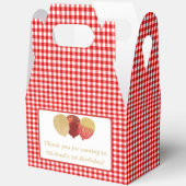 Rode Gingham Ballonnen Aangepaste Foto Verjaardag Bedankdoosjes (Open)