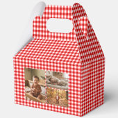Rode Gingham Ballonnen Aangepaste Foto Verjaardag Bedankdoosjes (Achterkant)