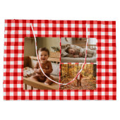 Rode Gingham Ballonnen Aangepaste Multi Foto Verja Groot Cadeauzakje (Achterkant)