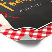 Rode Gingham BBQ Baby Shower Eten Poster (Hoek)