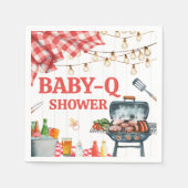 Rode Gingham BBQ Baby Shower Servetten (Voorkant)