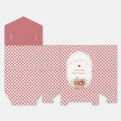 Rode Gingham Boho Appel Van Onze Ogen Baby Shower Bedankdoosjes (Ongevouwen)