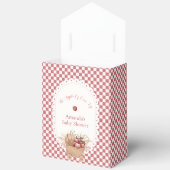 Rode Gingham Boho Appel Van Onze Ogen Baby Shower Bedankdoosjes (Open)
