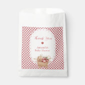 Rode Gingham Boho Appel Van Onze Ogen Baby Shower Bedankzakje (Voorkant)
