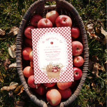 Rode Gingham Boho Appel Van Onze Ogen Baby Shower 