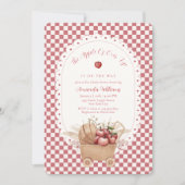 Rode Gingham Boho Appel Van Onze Ogen Baby Shower  Kaart (Voorkant)