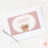 Rode Gingham Boho Appel Van Onze Ogen Baby Shower Rechthoekige Sticker (Envelop)