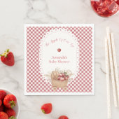 Rode Gingham Boho Appel Van Onze Ogen Baby Shower Servet (Insitu)