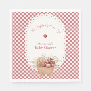 Rode Gingham Boho Appel Van Onze Ogen Baby Shower Servet