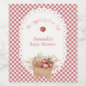 Rode Gingham Boho Appel Van Onze Ogen Baby Shower Wijn Etiket (Enkel label)