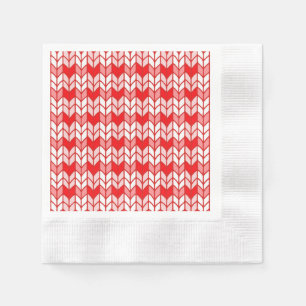 RODE GINGHAM BREI Munt Cocktail Papieren Servetjes Servet