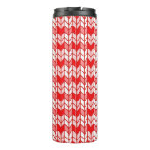 RODE GINGHAM BREI Thermische Tumbler Thermosbeker (Achterkant)