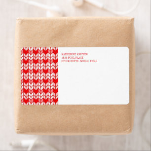 RODE GINGHAM BREI Verzendadreslabels Etiket