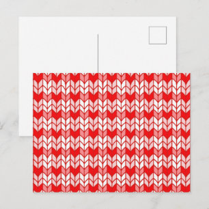 RODE GINGHAM BREISEL Postkaart / Horizontaal Feestdagenkaart