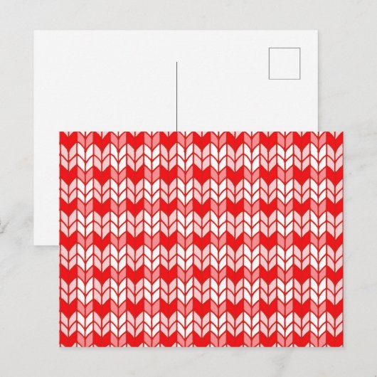 RODE GINGHAM BREISEL Postkaart / Horizontaal Feestdagenkaart (Voorkant / Achterkant)