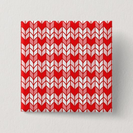 RODE GINGHAM BREISEL Vierkante Speld Knoop Button 5,1 Cm (Voorkant)