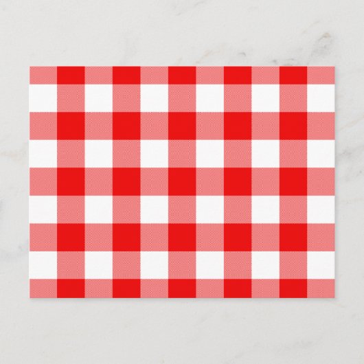 Rode Gingham Briefkaart (Voorkant)
