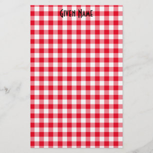 Rode Gingham Briefpapier