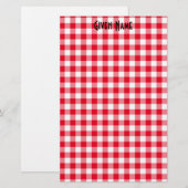 Rode Gingham Briefpapier (Voorkant / Achterkant)