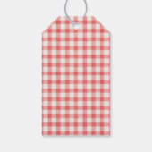 Rode Gingham Burger BBQ Baby Shower Cadeaubijslage Cadeaulabel (Achterkant)