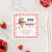 Rode Gingham Burger BBQ Baby Shower Servetten (Insitu)
