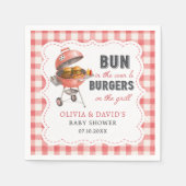 Rode Gingham Burger BBQ Baby Shower Servetten (Voorkant)